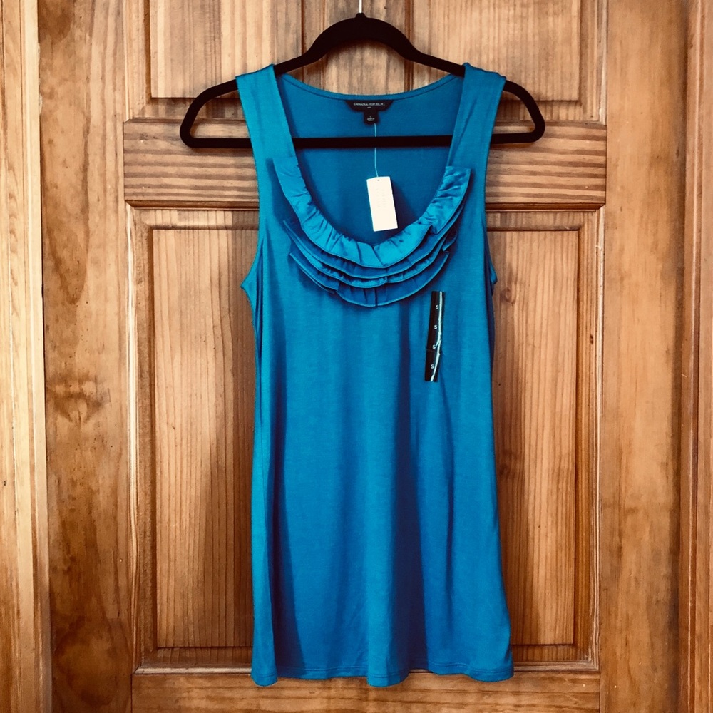 🏷Banana Republic Teal Ruffle Tank